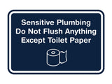 Classic Framed Sensitive Plumbing Do Not Flush Anything Except Toilet Paper Wall or Door Sign