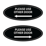 Oval Please Use Other Door Sign Set