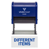 Blue DIFFERENT ITEMS Self-Inking Office Rubber Stamp
