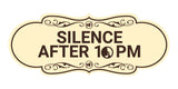 Designer Silence after 10pm Wall or Door Sign