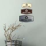 Fancy Recycle Here Wall or Door Sign