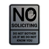 Portrait Round No Soliciting Do Not Bother Us If We Do Not Know You Wall or Door Sign