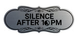 Designer Silence after 10pm Wall or Door Sign