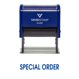 Blue Special Order Self Inking Rubber Stamp