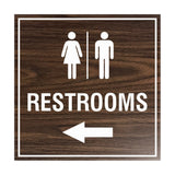 Signs ByLITA Square Restrooms left arrow Sign