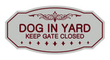 Victorian Dog In Yard Keep Gate Closed Sign