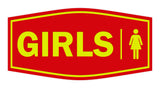 Signs ByLITA Fancy Girls (female bathroom icon) Sign with Adhesive Tape, Mounts On Any Surface, Weather Resistant, Indoor/Outdoor Use