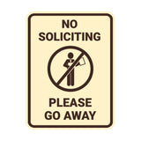 Portrait Round No Soliciting Please Go Away Wall or Door Sign