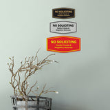 Fancy No Soliciting Family Friends & Neighbors Welcome Wall or Door Sign
