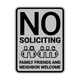 Portrait Round No Soliciting Family Friends and Neighbor Welcome Wall or Door Sign