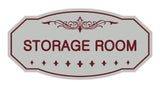 Light Grey / Burgundy Victorian Storage Room Sign