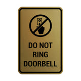 Portrait Round Do Not Ring Doorbell Sign