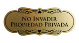 Signs ByLITA Designer Spanish No invadir propiedad privada Sign