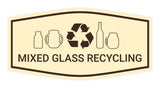 Fancy Mixed Glass Recycling Wall or Door Sign