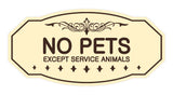 Victorian No Pets Except Service Animals Sign