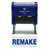 Blue REMAKE Self-Inking Office Rubber Stamp