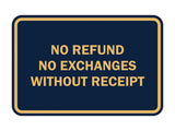 Signs ByLITA Classic Framed No Refund No Exchanges Without Receipt Sign