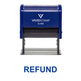 Blue REFUND Self Inking Rubber Stamp