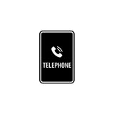 Portrait Round Telephone Sign With Adhesive Tape