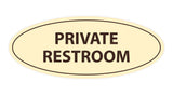 Oval Private Restroom Sign