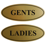 Oval LADIES GENTS Restroom Signs - 2 Pack