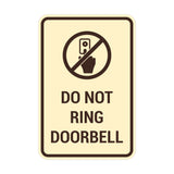 Portrait Round Do Not Ring Doorbell Sign