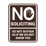 Portrait Round No Soliciting Do Not Bother Us If We Do Not Know You Wall or Door Sign