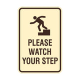 Portrait Round Please Watch Your Step Sign
