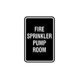 Portrait Round Fire Sprinkler Pump Room Sign with Adhesive Tape, Mounts On Any Surface, Weather Resistant