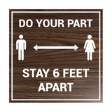 Signs ByLITA Square Do Your Part Stay 6 Feet Apart Sign