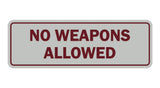 Standard No Weapons Allowed Sign