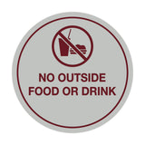 Signs ByLITA Circle No Outside Food Or Drink Sign