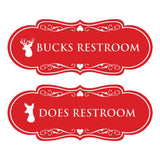 Designer Bucks and Does Novelty Restroom Signs (Set of 2) Wall or Door Sign
