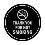 Signs ByLITA Circle Thank you for not smoking Sign with Adhesive Tape, Mounts On Any Surface, Weather Resistant, Indoor/Outdoor Use