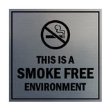 Square this is a smoke free environment Sign with Adhesive Tape, Mounts On Any Surface, Weather Resistant