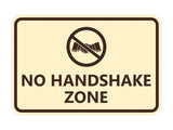 Classic Framed No Handshake Zone Sign