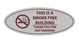 Oval THIS IS A SMOKE FREE BUILDING THANK YOU FOR NOT SMOKING Sign