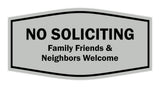 Fancy No Soliciting Family Friends & Neighbors Welcome Wall or Door Sign