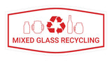 Fancy Mixed Glass Recycling Wall or Door Sign