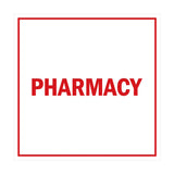 Square Pharmacy Sign with Adhesive Tape, Mounts On Any Surface, Weather Resistant