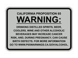 Signs ByLITA Classic Framed California Proposition 65 Sign Alcoholic Beverages