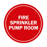 Signs ByLITA Circle Fire Sprinkler Pump Room Sign