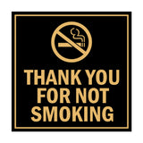 Signs ByLITA Square Thank You For Not Smoking Sign with Adhesive Tape, Mounts On Any Surface, Weather Resistant, Indoor/Outdoor Use