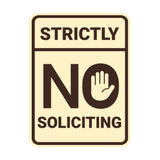 Portrait Round Strictly No Soliciting Wall or Door Sign