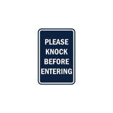 Portrait Round please knock before entering Sign with Adhesive Tape, Mounts On Any Surface, Weather Resistant