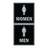 Square men women sign set with Adhesive Tape, Mounts On Any Surface, Weather Resistant