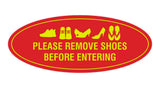 Oval Please Remove Shoes Before Entering Sign