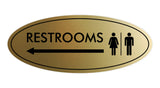 Signs ByLITA Oval Restrooms Left Arrow Sign