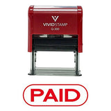 Paid Pill Shaped Self Inking Rubber Stamp