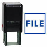 Blue Square FILE Self Inking Rubber Stamp